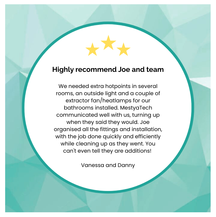 Satisfied client testimonial – heat pump and hotpoint installation by Mestyatech, Palmerston North